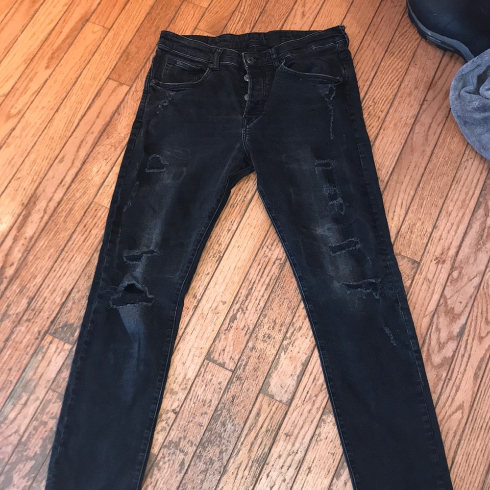 ripped h&m skinny denim jeans